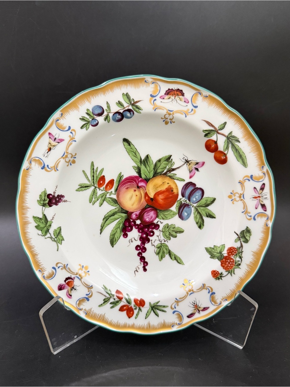 1 Duke of Gloucester by Mottahedeh Williamsburg Botanical Fruits 8" Salad Plate